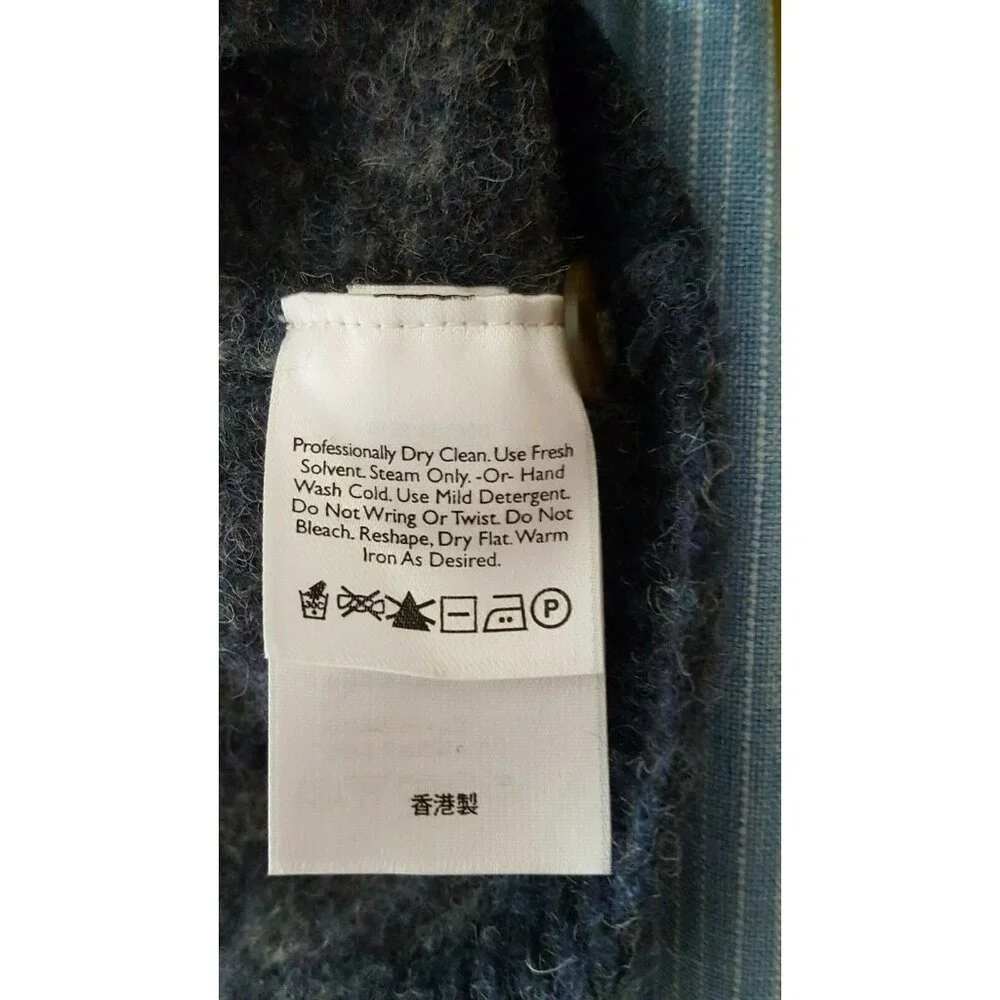 Eddie‎ Bauer Child's Jacket 100% Wool Medium Button Front Long Sleeve Blue Gray
